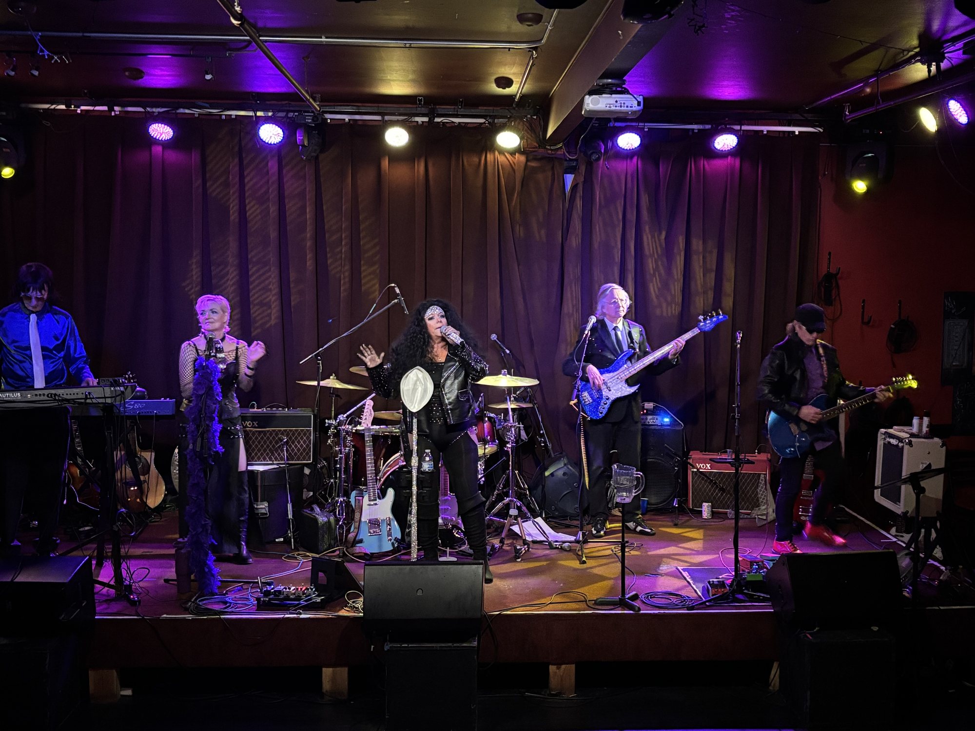 Cher Alike and the full live band on stage